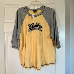 Goddess Yellow and Gray Women's Top NWT